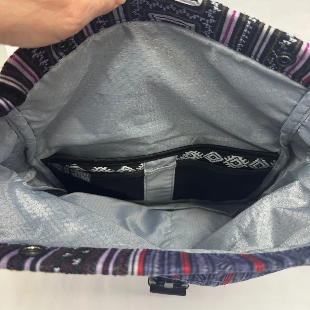 Ethnotek Multi Colored Crossbody Bag, Hand Woven Fabric sling bag Vietnam‎